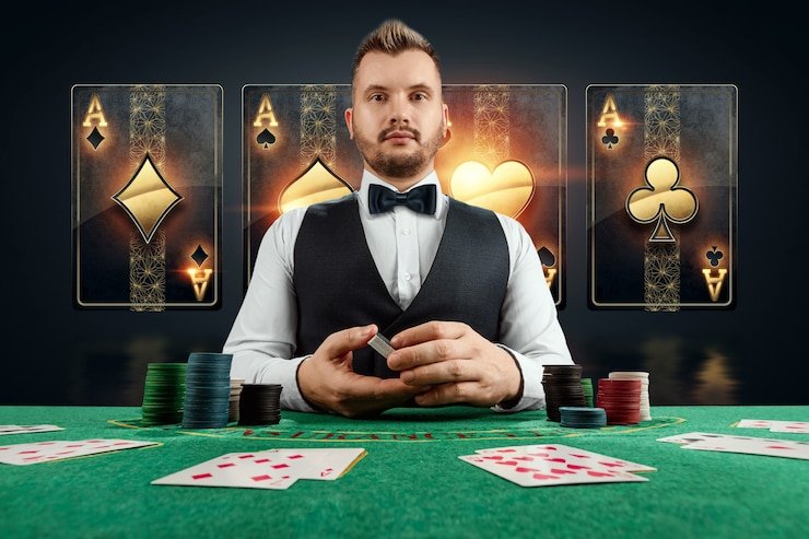 Dadu virtual dalam animasi lemparan di meja Sic Bo